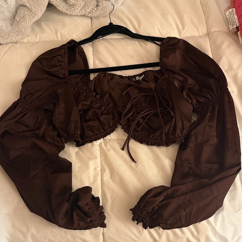 Divided Chocolate Brown Women's Blouse